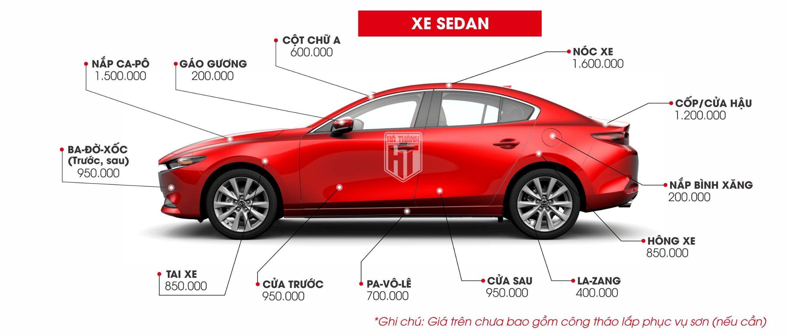 Giá sơn xe Sedan