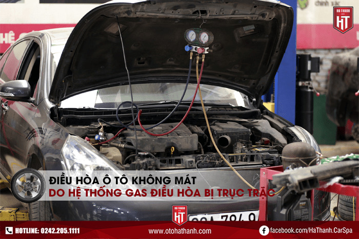 Điều hòa ô tô không mát do hệ thống gas điều hòa bị trục trặc