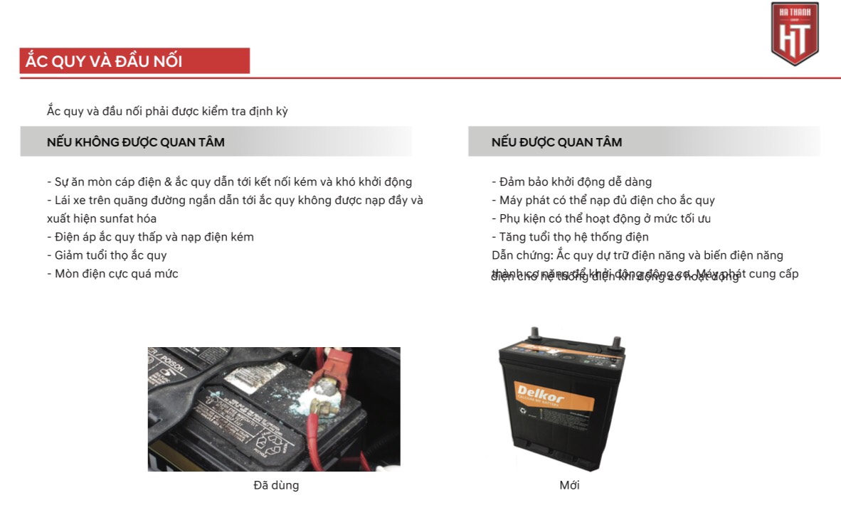 bảo dưỡng ắc qui và đầu nối