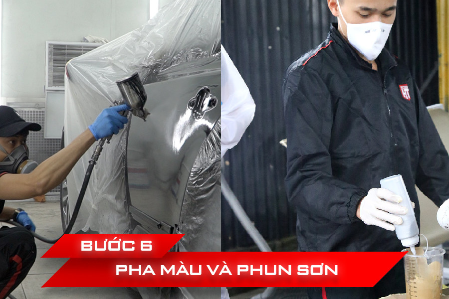 Giai đoạn pha màu và phun sơn