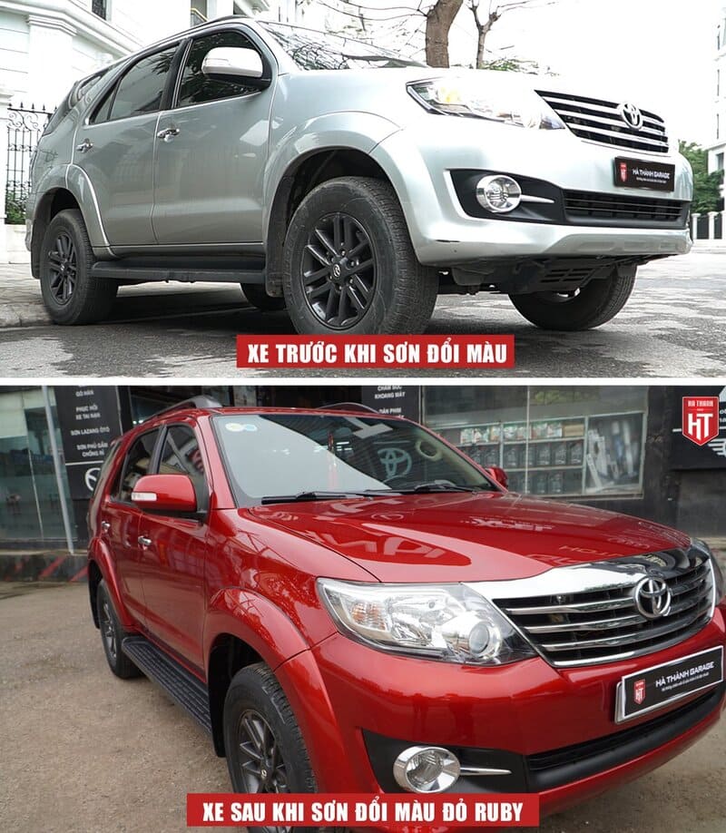 Mẫu sơn đổi màu Toyota Fortuner