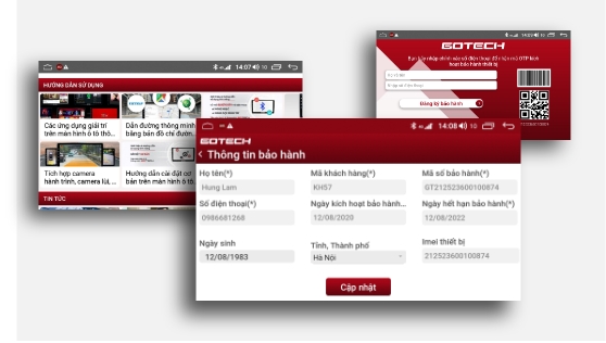 Màn hình ô tô Gotech GT8 tích hợp app bảo hành chính hãng